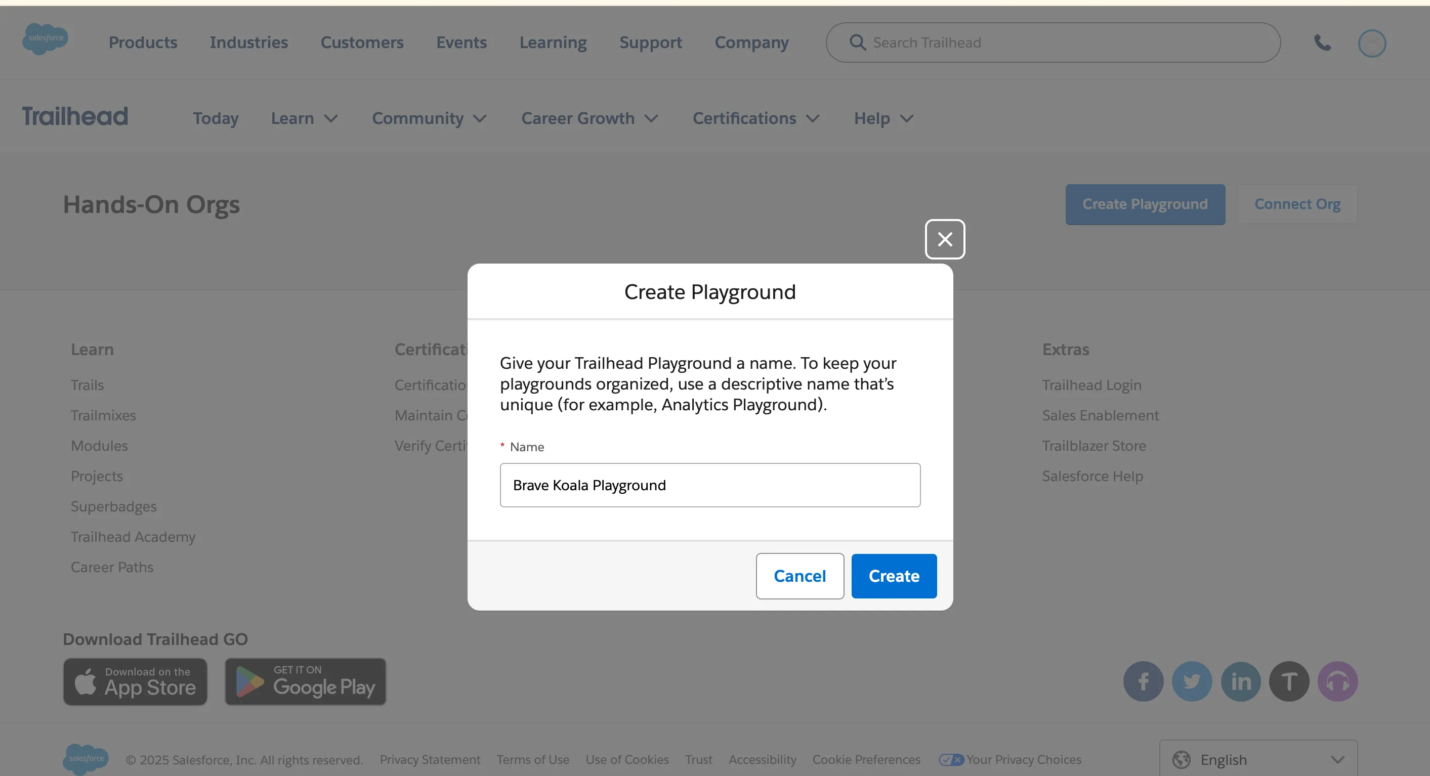 Create a new playground