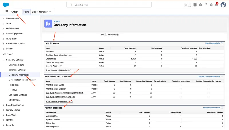 Types of Licenses in Salesforce