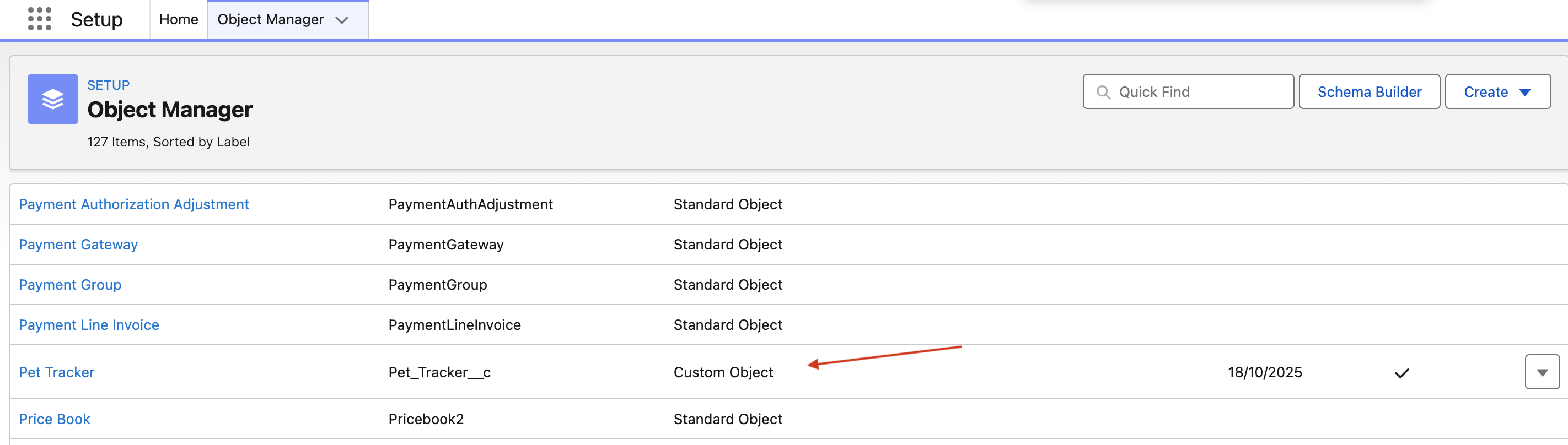 Created Object