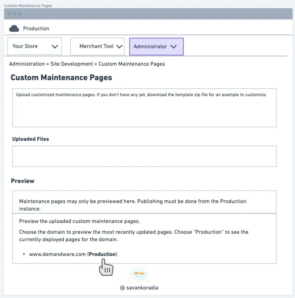 Custom Maintenance Page - Production Link