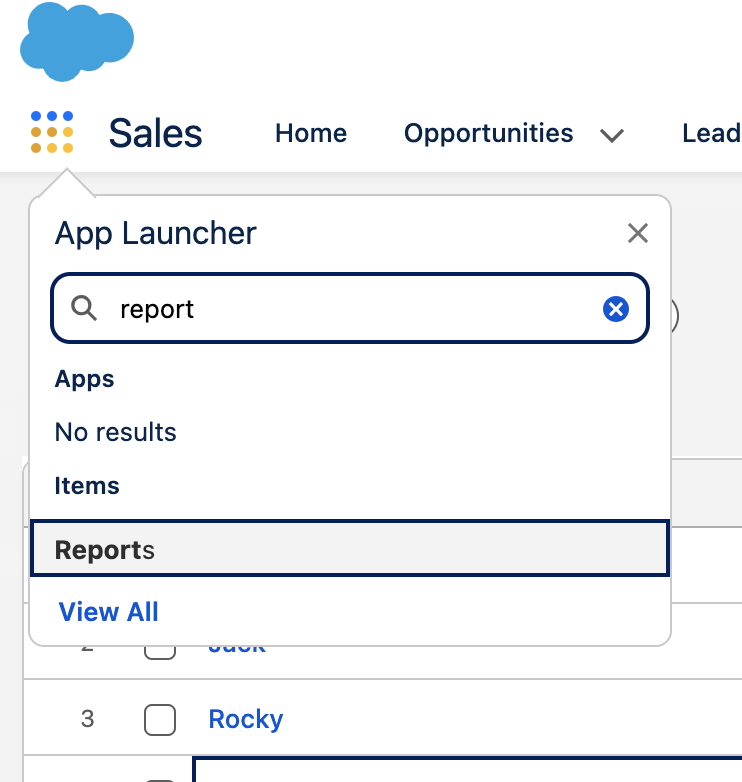 Reports app