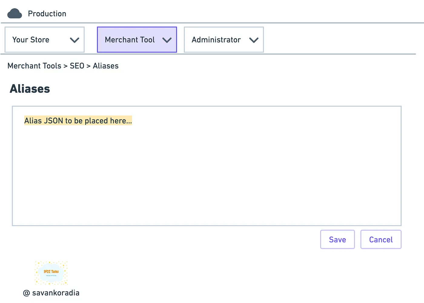 Setup alias in JSON format