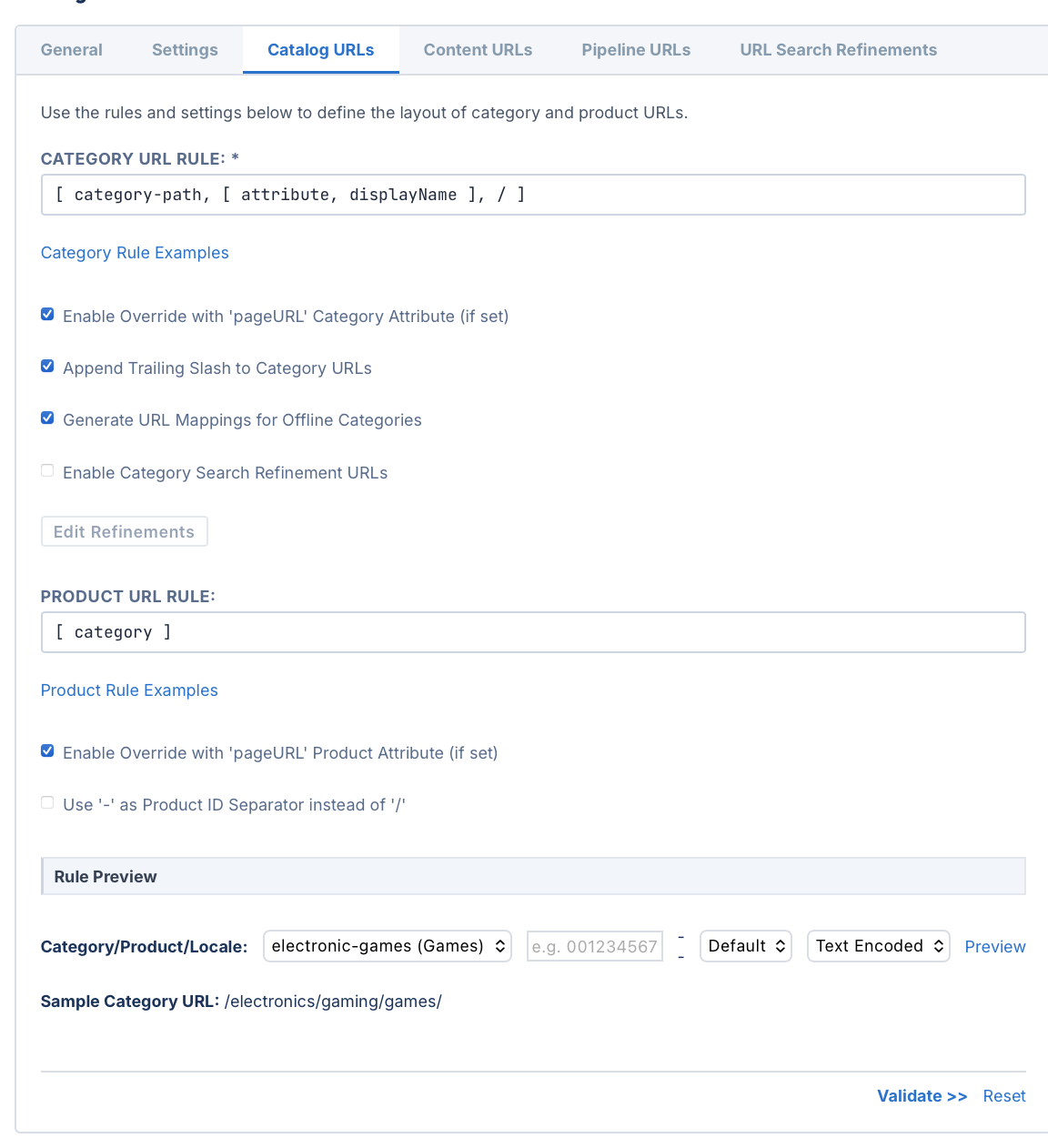 Catalog url