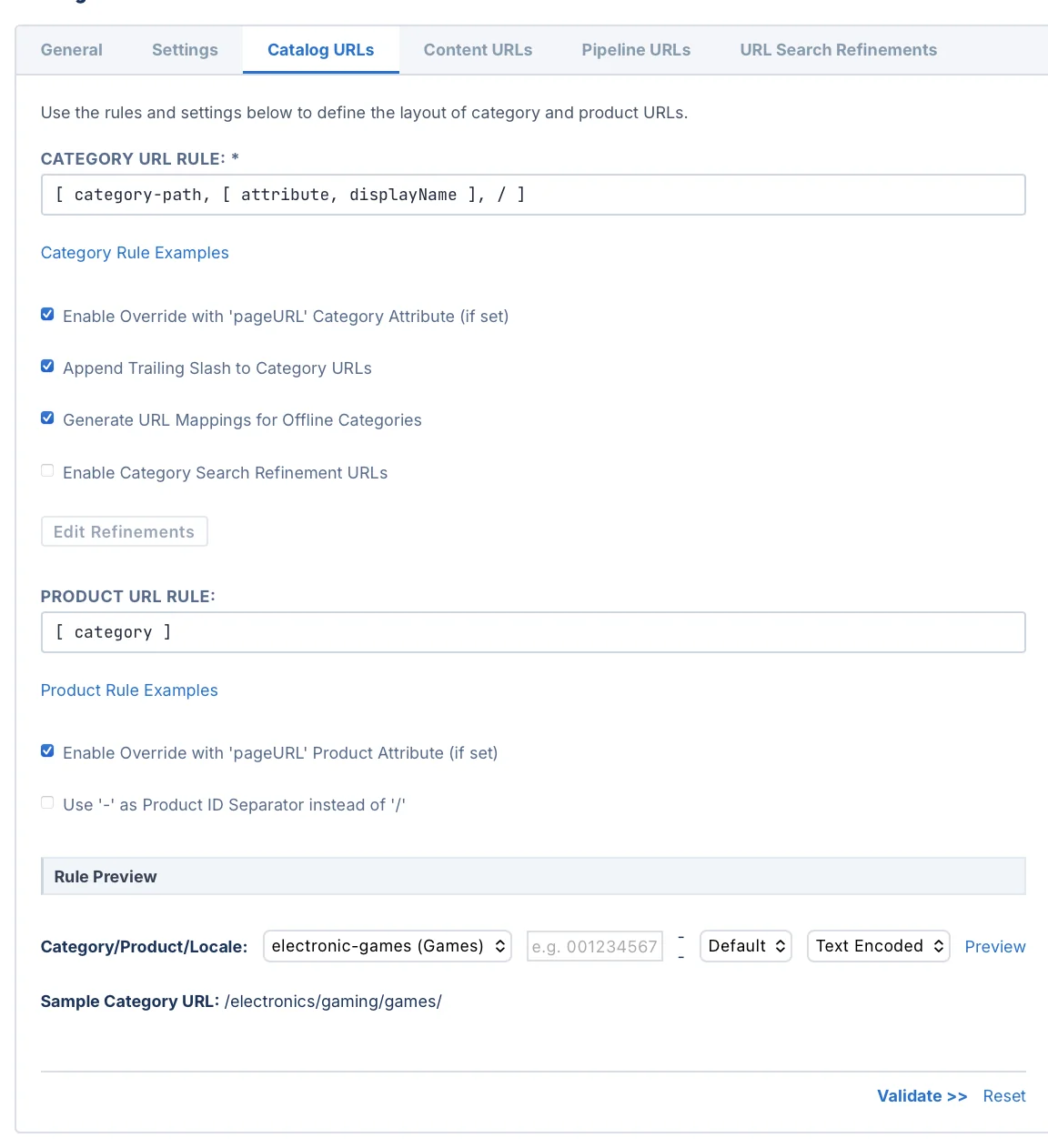 Catalog url